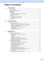 Page 3ii
Table of Contents
1 General setup1
Memory storage ..................................................................................................... 1
Setting Daylight Saving Time................................................................................. 1
Sleep Mode ........................................................................................................... 2
LCD display ..............................................................................................................