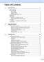 Page 183ii
Table of Contents
1 General setup1
Memory storage ..................................................................................................... 1
Volume Settings..................................................................................................... 1
Ring Volume .................................................................................................... 1
Beeper Volume ................................................................................................ 2...