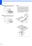 Page 47Chapter 2
16
lClose the output paper tray cover and 
slowly  push the paper tray into the 
machine.
 
mPull out the paper support (1) until it 
clicks and unfold the paper support 
flap (2).
 
Note
If you are finished using Ledger, Legal or 
A3 size paper and want to use a smaller 
paper size, take the paper out of the tray. 
Then shorten the tray by pressing the 
universal guide release button (1). Adjust 
the paper length guide (2) to fit the paper 
size you are going to use. Then put the 
smaller...