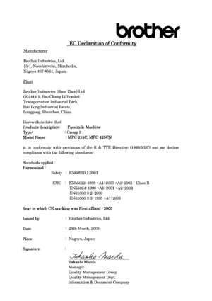 Page 4ii   
EC Dec la ration of Co nformity
EC 
 