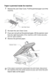 Page 13012 - 7   TROUBLESHOOTING AND ROUTINE MAINTENANCE
Paper is jammed inside the machine
1Remove the Jam Clear Cover. Pull the jammed paper out of the 
machine.
2Re-insert the Jam Clear Cover.
3If you can not pull out the jammed paper, lift the scanner cover 
from the right-hand side of the machine until it locks securely 
into the open position.
4Remove the jammed paper.
If the paper is jammed underneath the print head, disconnect 
the machine from the power source so you can move the print 
head to take out...