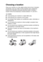 Page 7   v
Choosing a location
Place your machine on a flat, stable surface that is free of vibration 
and shocks, such as a desk. Put the machine near a telephone 
socket and a standard, grounded electrical socket. Choose a 
location where the temperature remains between 10° and 35°C.
Caution
■ Avoid placing your machine in a high-traffic area.
■ Avoid placing your machine on the carpet.
■ Do not place near heaters, air conditioners, water, chemicals, or 
refrigerators. 
■ Do not expose the machine to direct...