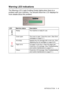 Page 17INTRODUCTION   1 - 4
Warning LED indications
The Warning LED (Light Emitting Diode) lights when there is a 
problem with your machine. You should check the LCD displays for 
more details about the problem.
LED Machine status Description
Off Ready The machine is ready for use.
Red Cover open The cover is open. Close the cover. (See 
Error 
messages  on page 6-1.)
Ink empty Replace the Ink cartridge with a new one. (See  Replacing the ink cartridges  on page 6-22.)
Paper error Put paper in the tray or...