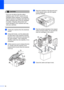 Page 9284
CAUTION 
If you are not able to find the yellow 
protective part, DO NOT remove the ink 
cartridges before shipping. It is essential 
that the machine be shipped with either the 
yellow protective part or the ink cartridges 
in position. Shipping without them will 
cause damage to your machine and may 
void your warranty.
 
dUnplug the machine from the electrical 
socket.
eUsing both hands, use the plastic tabs 
on both sides of the machine to lift the 
scanner cover until it locks securely into 
the...