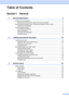 Page 5iii
Table of Contents
Section I General
1 General Information 2
Using the documentation ....................................................................................... 2
Symbols and conventions used in the documentation .................................... 2
Accessing the Software User’s Guide and Network User’s Guide ........................ 3
Viewing Documentation ................................................................................... 3
Control panel overview...