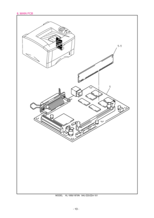 Page 178. MAIN PCB
- 13 -
MODEL    HL-1850/1870N   84U-Z23/Z24-101
11-1
 