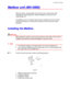 Page 162CHAPTER 4 OPTIONS
4-39
M M
a a
i i
l l
b b
o o
x x
   
u u
n n
i i
t t
   
( (
M M
X X
- -
5 5
0 0
0 0
0 0
) )
With this option, printed pages can be sent to four output trays. After
installing the Interchange unit, install the Mailbox on the top of the
Interchange unit.
The Mailbox unit is an optional device that is installed onto the this laser
printer that allows you to direct your printouts to any bin that you have
specified.
I I
n n
s s
t t
a a
l l
l l
i i
n n
g g
   
t t
h h
e e
   
M M
a a
i i
l...