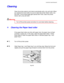 Page 201CHAPTER 5 MAINTENANCE
5-13
C C
l l
e e
a a
n n
i i
n n
g g
Clean the printer exterior and interior periodically with a dry soft cloth. When
you replace the toner bottle, be sure to clean the printer interior with a dry
soft cloth. If the printed page gets stained with Toner, clean the printer
interior with a dry soft cloth.
War ni ng
• Turn off the printer power and allow it to cool down before cleaning.
! Cleaning the Paper feed roller
If the paper feed rollers are dirty with paper dust, the paper may...