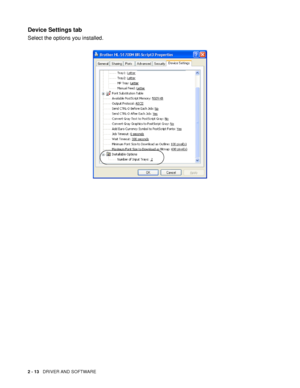 Page 682 - 13   DRIVER AND SOFTWARE
Device Settings tab 
Select the options you installed.
 