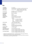 Page 145
S - 4
Fax
CompatibilityITU-T Group 3
Coding System MH/MR/MMR/JBIG* (*not available for FAX-2820 and MFC-7220)
Modem Speed Automatic Fallback: 14400 bps (FAX-2820 and MFC-7220)
33600bps (FAX-2920 and MFC-7225N)
Document Size ADF Width: 5.8 to 8.5 in. (147.3 to 215.9 mm)
ADF Height: 3.9 to 14 in. (100 to 356 mm)
Scanning Width Max. 8.2 in. (208 mm)
Printing Width Max. 8.2 in. (208 mm)
Gray Scale 64 levels
Polling Types  Standard, Sequential
Contrast Control Automatic/Light/Dark (manual setting)
Resolution...