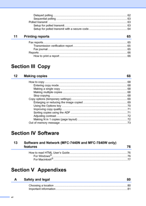 Page 8vi
Delayed polling .............................................................................................. 62
Sequential polling .......................................................................................... 63
Polled transmit  .................................................................................................... 63 Setup for polled transmit.. .............................................................................. 63
Setup for polled transmit with a secure  code...