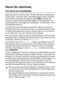 Page 221 - 8   INTRODUCTION
About fax machines
Fax tones and handshake
When someone is sending a fax, the MFC sends fax calling tones 
(CNG tones). These are quiet, intermittent beeps every 4-seconds. 
You will hear them after you dial and press 
Start and they will 
continue for about 60 seconds after dialing. During that time, the 
sending machine must begin the “handshake”, or connection, with 
the receiving machine.
Each time you use automatic procedures to send a fax, you are 
sending CNG tones over the...