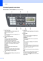 Page 17Chapter 1
6
Control panel overview1
MFC-8370DN and MFC-8380DN have the same keys.
 
1 One Touch keys
These 8 keys give you instant access to 16 
previously stored numbers.
Shift
Lets you access One Touch numbers 9 to 16 
when held down.
2 Fax and telephone keys:
Tel/R
This key is used to have a telephone 
conversation after picking up the external 
handset during the F/T pseudo-ring.
When connected to a PBX, you can use this 
key to gain access to an outside line, to recall 
an operator, or to transfer a...