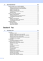 Page 6iv
4 Security features 28
Secure Function Lock 2.0 (MFC-8380DN) .......................................................... 28
Setting the password for the administrator  ................................................... 28
Changing the password for the administrator ................................................ 29
Setting up the public user .............................................................................. 29
Setting up restricted users...