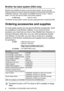 Page 4ii 
Brother fax back system (USA only)
Brother has installed an easy-to-use fax back system, so you can get 
instant answers to common technical questions and product information for 
all Brother products. This system is available 24 hours a day, 7 days a 
week. You can use and an Index of fax back subjects.
The Brother fax back system number has been preprogrammed on Speed Dial # 01.
Ordering accessories and supplies 
For best quality results use only genuine Brother accessories, which 
are available at...