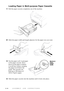 Page 32ASSEMBLY AND CONNECTIONS2 - 8
Loading Paper in Multi-purpose Paper Cassette
1Pull the paper cassette completely out of the machine.
2Slide the paper width and length adjusters for the paper size you want.
3Fan the paper well. Load paper Maximum
Paper
Height
Guide
in the paper cassette. Press
down on the paper to flatten
it in all four corners, keeping
the paper level below the
guide. The cassette can
hold up to 250 sheets of
20 lb (75g/m
2) paper.
4Slide the paper cassette into the machine until it locks...