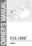 Page 1®
OWNER’S MANUAL
®
FAX-1800C 