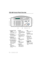 Page 16 
1 - 3
 
   INTRODUCTION
 
T7BASE-US-FM5.5 
FAX-560 Control Panel Overview
6
3
4
5
2
1
1
7101189
12
LCD (Liquid Crystal
 Display)
Displays messages to help 
you set up and 
operate your fax machine.
5Hook
Lets you dial 
telephone and fax 
numbers without lifting 
the handset.
4Search/Speed Dial
Lets you dial stored phone 
numbers by pressing # 
and a two-digit number. 
Also lets you look up 
numbers stored in the 
dialing memory.
3Redial/Pause
Re-dials the last number 
called. Also inserts a 
pause in...