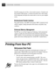 Page 186172CHAPTER  SIXTEEN
The RPC program also provides a status monitor program, a Terminate-and-
Stay Resident (TSR) program.  It monitors the printer status while running
in the background, and reports the current status or errors on your computer
screen.
Bi-directional Parallel Interface
The parallel interface of the MFC lets the printer (MFC) communicate back
with the computer, sending information about memory and printer setup
conditions.
Enhanced Memory Management
The MFC has its own Data Compression...