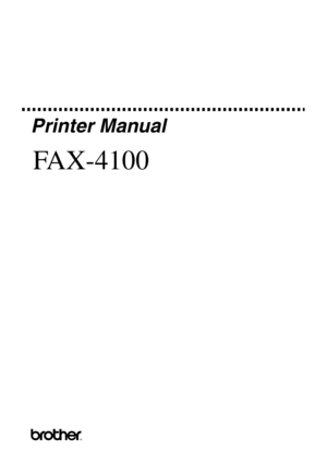 Page 1   
FAX-4100
®
Printer Manual 