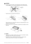 Page 127TROUBLESHOOTING AND ROUTINE MAINTENANCE   13 - 21
WARNING
Just after you use the machine, some internal parts of the machine will be 
extremely HOT! So, never touch the shaded parts shown in the illustration.
1 Open the front cover and pull out the drum unit.
Place the drum unit on a drop cloth or large piece of disposable paper to avoid 
spilling and scattering the toner.
2Hold down the lock lever on the right as you pull the toner cartridge out of the 
drum unit.
Caution
Handle the toner cartridge...