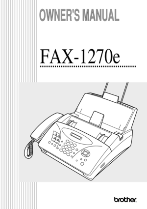 Page 1FAX-1270e
OWNERS MANUAL OWNERS MANUAL 