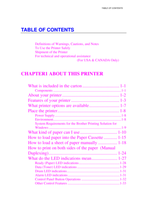 Page 2TABLE OF CONTENTS
Definitions of Warnings, Cautions, and Notes 