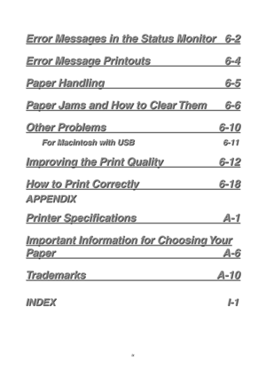 Page 9ix
E E
E
r r
r
r r
r
o o
o
r r
r
   
 
M M
M
e e
e
s s
s
s s
s
a a
a
g g
g
e e
e
s s
s
   
 
i i
i
n n
n
   
 
t t
t
h h
h
e e
e
   
 
S S
S
t t
t
a a
a
t t
t
u u
u
s s
s
   
 
M M
M
o o
o
n n
n
i i
i
t t
t
o o
o
r r
r
   6 6
6
- -
-
2 2
2
E E
E
r r
r
r r
r
o o
o
r r
r
   
 
M M
M
e e
e
s s
s
s s
s
a a
a
g g
g
e e
e
   
 
P P
P
r r
r
i i
i
n n
n
t t
t
o o
o
u u
u
t t
t
s s
s
                         6 6
6
- -
-
4 4
4
P P
P
a a
a
p p
p
e e
e
r r
r
   
 
H H
H
a a
a
n n
n
d d
d
l l
l
i i
i
n n
n
g g
g...