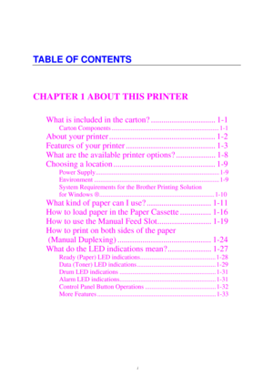 Page 2i
CHAPTER 1 ABOUT THIS PRINTER 