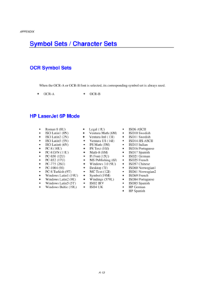 Page 103APPENDIX
OCR Symbol Sets 