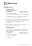 Page 53INITIAL SETUP   4 - 1
44Initial Setup
Getting Started
Setting Paper Type
You can choose the Paper Type you use.
1Press Menu/Set, 1, 1.
2Press  select PLAIN, INK JET,  
GLOSSY or TRNSPRNCY (TRANSPARENCY), and then press Menu/Set.
3If you selected GLOSSY, press   to select GLOSSY:4-COLOR or 
GLOSSY:3-COLOR, and then press 
Menu/Set.
4Press Stop/Exit.
Setting Paper Size
You can use three sizes of paper for printing your faxes and copies — letter, 
legal and A4. When you change the kind of paper you have...