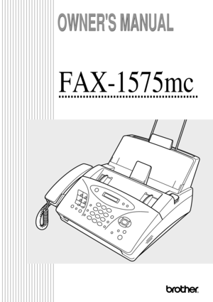 Page 1FAX-1575mc
OWNERS MANUAL OWNERS MANUAL 
