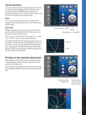 Page 716:5
Touch functions
Use your stylus to make changes directly on screen 
E\WRXFKLQJDQGGUDJJLQJLQWKHVWLWFKÀHOG