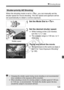 Page 129129
k Shooting Movies
When the shooting mode is set to , you can manually set the 
shutter speed for movie shooting.  The ISO speed and aperture will be 
set automatically to obtain a correct exposure.
1Set the Mode Dial to .
2Set the desired shutter speed.
 While looking at the LCD monitor, 
turn the < 6> dial.
  The settable range is 1/30 sec. to 1/
4000 sec.
3 Focus and shoot the movie.
 The procedure is the same as steps 2 
and 3 for “Auto Exposure Shooting” 
(p.128).
Shutter-priority AE Shooting...