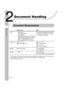 Page 502-1
Document Handling
Document Handling
Document Requirements
*1When copying a transparent document such as tracing paper or transparencies, use a piece of plain 
white paper to cover the document after placing it face-down on the platen glass.
*
222 lb bond (80 g/m2) paper
Platen Glass ADF
Type – Plain paper
– Thick documents
– Photographs
– Small documents (e.g., index cards)
– Special types of paper (e.g., tracing 
paper*
1, transparencies*1, etc.)
– Book (Height: max. 7/8 (20 mm))Plain paper...