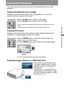 Page 6767
Basic Guide
Convenient Features
Convenient Features
This section describes features convenient during presentations and in other 
situations.
Temporarily Blacking Out an Image
Projection can be temporarily blanked after a presentation, or to divert the 
audience’s attention away from the screen.
Press the BLANK button to black out the image.
Press the BLANK button again to show the image.
• You can set the screen state while blacking out the image in the menu. 
(P98)
• The lamp remains illuminated...