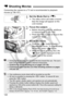 Page 122122
Connecting the camera to a TV set is recommended to playback 
movies (p.156-157).
1Set the Mode Dial to .
XThe reflex mirror will make a sound, 
then the image will appear on the 
LCD monitor.
2Focus the subject.
  Before shooting a movie, autofocus 
or manual focus (p.111-118).
  Press the < A> button to focus in the 
current AF mode.
3Shoot the movie.
  Press the < A> button to start 
shooting the movie. To stop shooting 
the movie, press < A> again.
X While the movie is being shot, the 
“o ” mark...