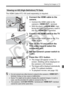 Page 157157
Viewing the Images on TV
The HDMI Cable HTC-100 (sold separately) is required.
1Connect the HDMI cable to the 
camera.
 Connect the HDMI cable to the 
camera’s < D > terminal.
  With the plug’s < dHDMI MINI > logo 
facing the front of the camera, insert it 
into the < D > terminal.
2Connect the HDMI cable to the TV 
set.
 Connect the HDMI cable to the TV’s 
HDMI IN port.
3Turn on the TV and switch the 
TV’s video input to select the 
connected port.
4Set the camera’s power switch to 
.
5Press the <...