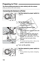 Page 164164
The direct printing procedure is done entirely with the camera 
while you look at the LCD monitor.
1Set the camera’s power switch to 
.
2Set up the printer.
 For details, see the printer’s 
instruction manual.
3Connect the camera to the 
printer.
 Use the interface cable provided with 
the camera.
  When connecting the cable plug to 
the camera’s < q/C> 
terminal, the cable plug’s < D> icon 
must face the front side of the 
camera.
  To connect to the printer, refer to the 
printer’s instruction...