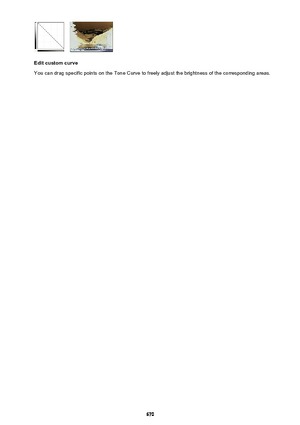 Page 670Edit custom curve
You can drag specific points on the Tone Curve to freely adjust the brightness of the corresponding areas.
670 