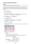 Page 293Changing the WEP Detailed Settings
Note
•
This screen is not available depending on the printer you are using.
To change the wireless network settings of the printer, connect the printer and the computer with a USB
cable temporarily. If you modify the wireless network settings of the computer over wireless connection
without USB connection, your computer may not be able to communicate with the machine after modifying the settings.
1.
Start up IJ Network Tool.
2.
Select the printer in  Printers:.
When the...