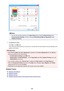 Page 447Note
•
You can also set color balance on the Quick Setup tab by choosing  Photo Printing under
Commonly Used Settings , and then choosing Color/Intensity Manual Adjustment  under
Additional Features .
7.
Complete the setup
Click  OK on the  Main tab.
Then when you execute printing, the document is printed with the color balance that was adjusted by the pattern print function.
Important
•
When  Print a pattern for color adjustment  is selected on the Color Adjustment  tab, the following
items are grayed...