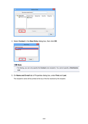 Page 10054.
Select Contact  in the NewEntry  dialog box, then click  OK.
Note
