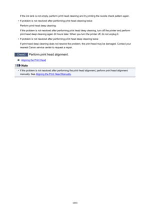 Page 1092If the ink tank is not empty, perform print head cleaning and try printing the nozzle check pattern again.