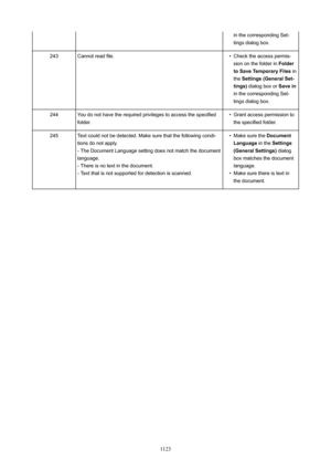 Page 1123in the corresponding Set-
tings dialog box.243Cannot read file.