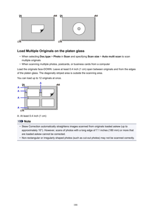 Page 188LoadMultipleOriginalsontheplatenglass
