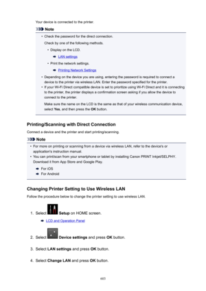 Page 603Your device is connected to the printer.
Note

