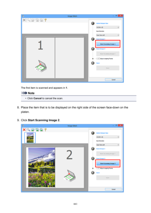 Page 661The first item is scanned and appears in 1.
Note
