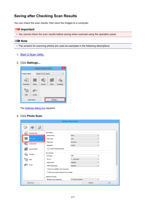 Page 677SavingafterCheckingScanResultsYou can check the scan results, then save the images to a computer.
Important

