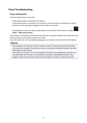 Page 82CloudTroubleshootingIfyoucannotprint
Check the following if you cannot print.